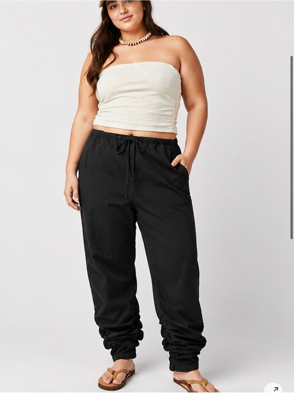 Free People Black Drawstring Jogger Pants